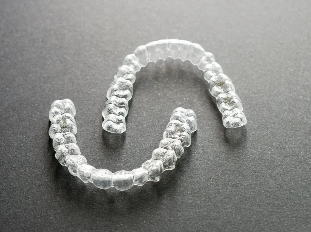 Custom clear aligners for teeth straightening and orthodontic treatment at Dr. Pawar's Advanced Dentistry in Thane West.