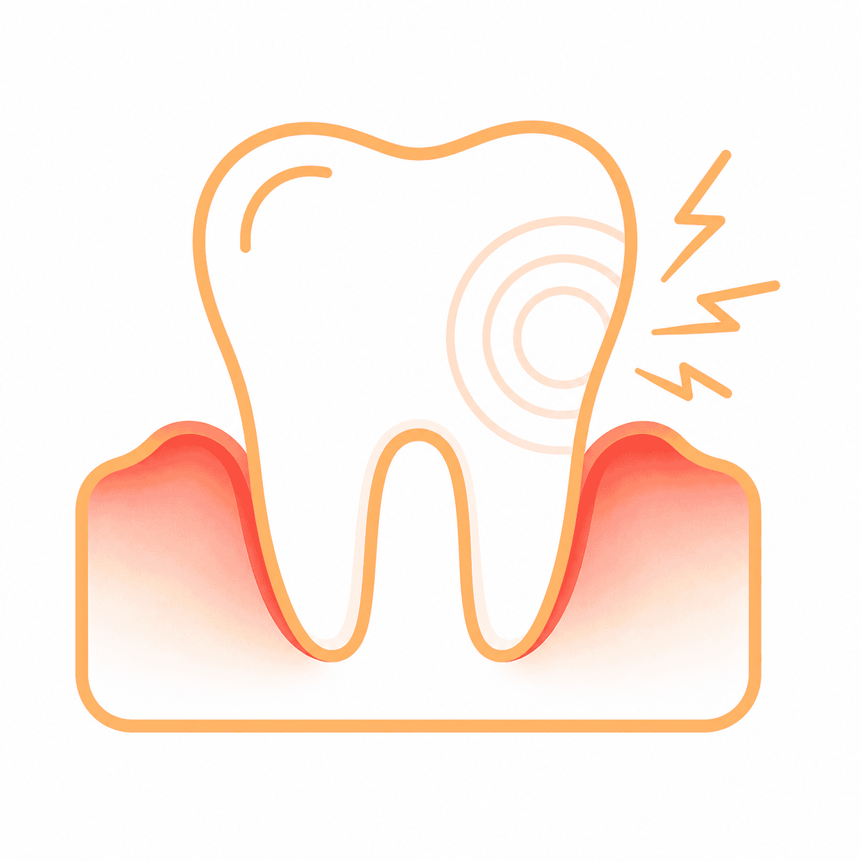 Illustration of a sensitive tooth experiencing pain from hot or cold foods - Dr. Pawar's Advanced Dentistry Thane West