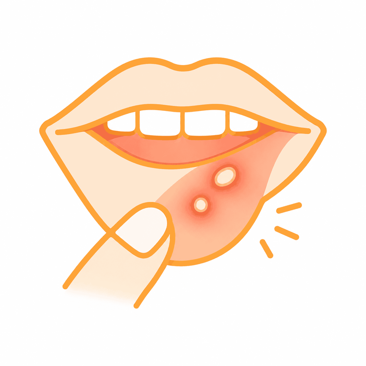 Illustration of oral mouth sores, ulcers, white patches, and red patches - Dr. Pawar's Advanced Dentistry Thane West