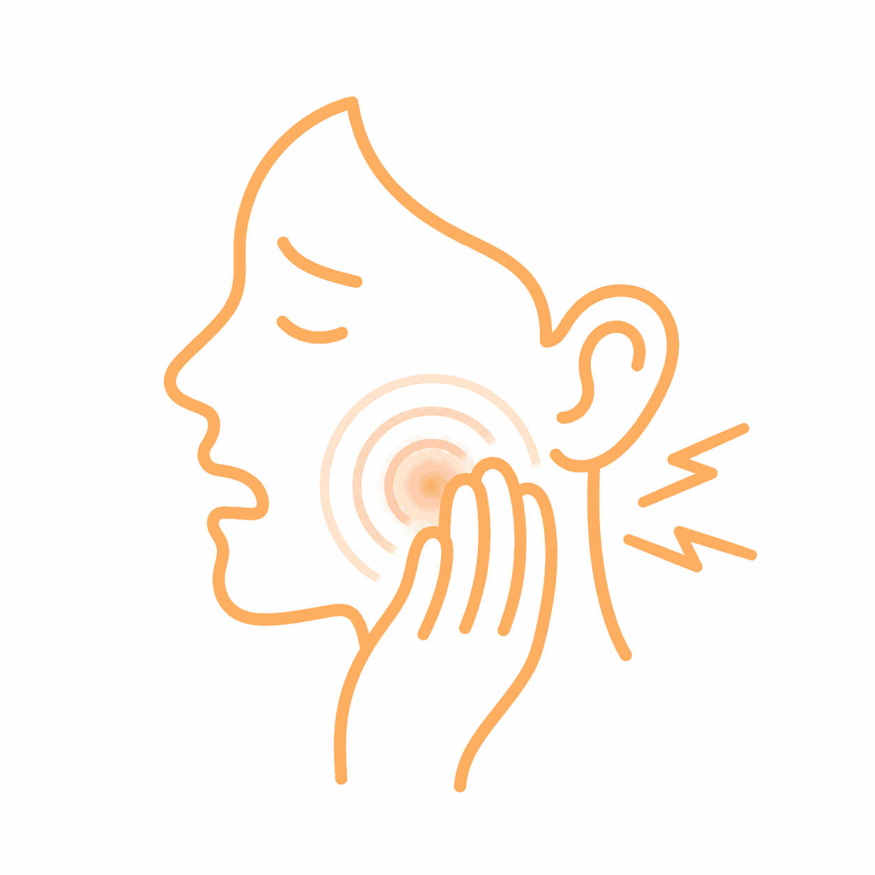 Illustration of TMJ jaw pain, stiffness, and clicking symptoms - Dr. Pawar's Advanced Dentistry Thane West