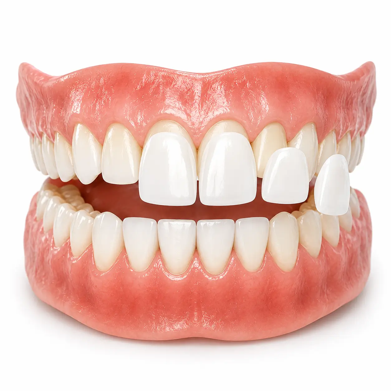 International patient showing the transformation of teeth with custom dental veneers in Thane, India