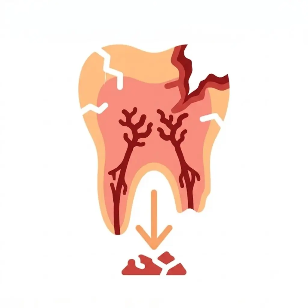 Illustration showing deep dental decay spreading into the tooth structure at Dr. Pawar's Advanced Dentistry in Thane West.