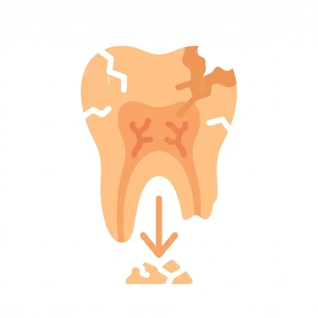 Illustration of a cracked molar showing worsening tooth damage and spreading cracks at Dr. Pawar's Advanced Dentistry in Thane West.