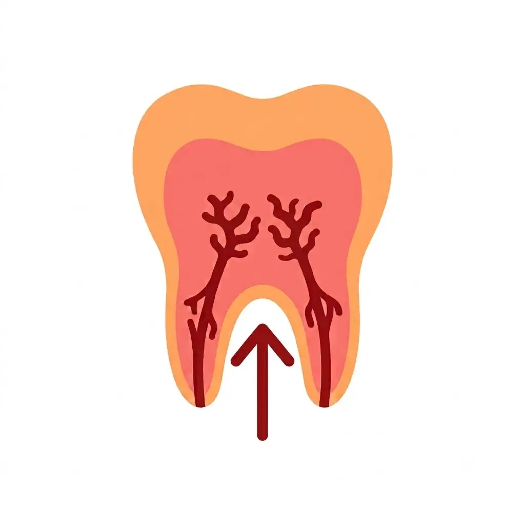 Illustration of a fractured upper central incisor tooth requiring restoration at Dr. Pawar's Advanced Dentistry in Thane West.